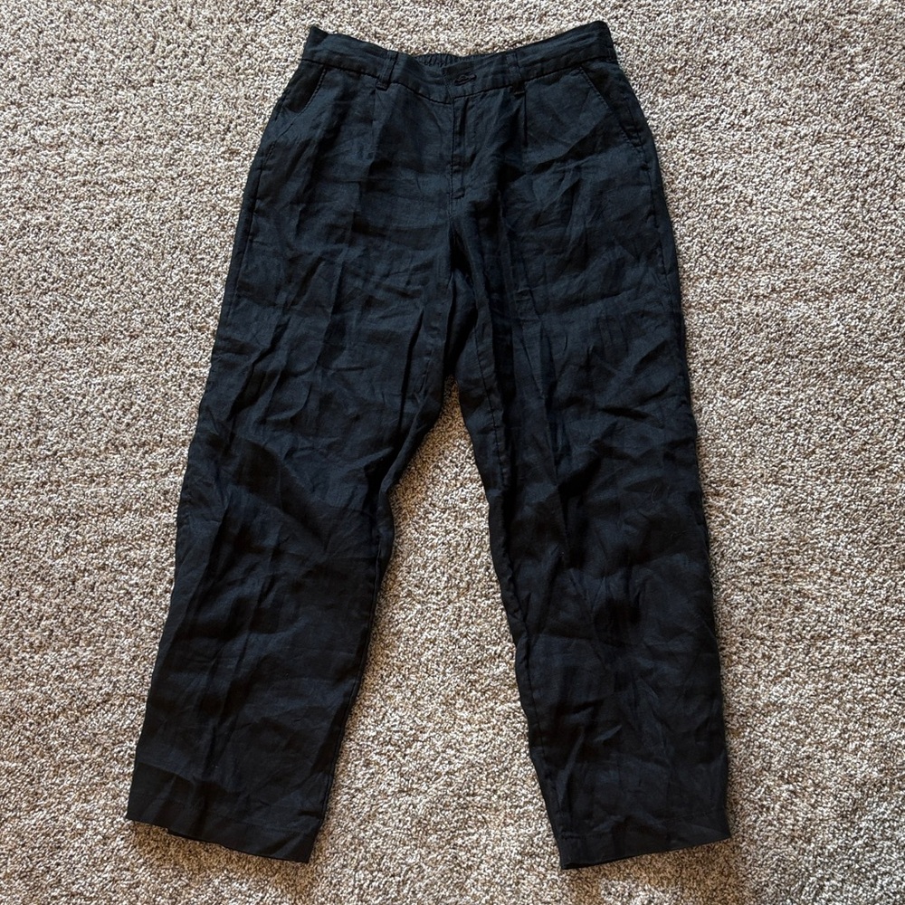 Lands' End Black Linen Trousers